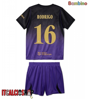 Barcelona Rodri Hernandez #16 Seconda Maglia Bambino 2026-27 Manica Corta (+ Pantaloni corti)